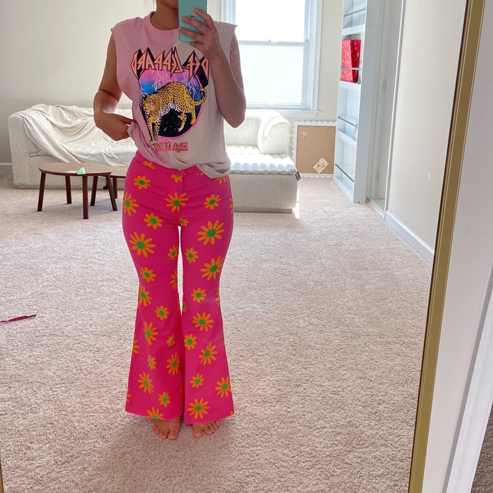 Free people printed flare pants. Size 25=0